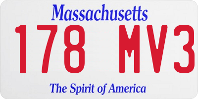MA license plate 178MV3