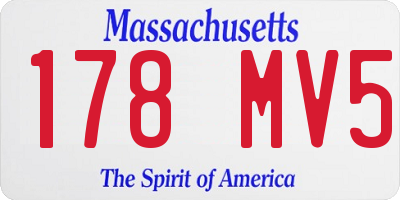 MA license plate 178MV5