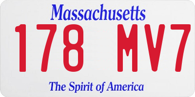 MA license plate 178MV7