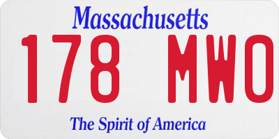 MA license plate 178MW0