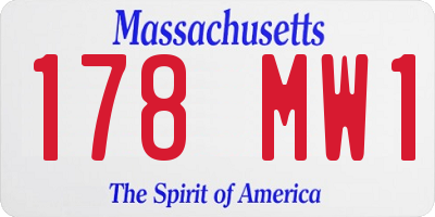 MA license plate 178MW1