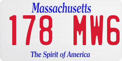 MA license plate 178MW6