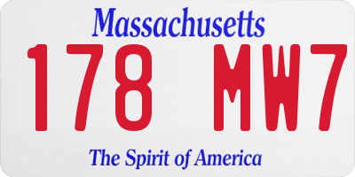 MA license plate 178MW7