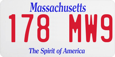MA license plate 178MW9