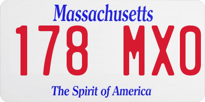 MA license plate 178MX0