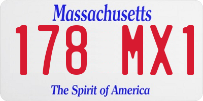 MA license plate 178MX1