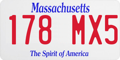 MA license plate 178MX5