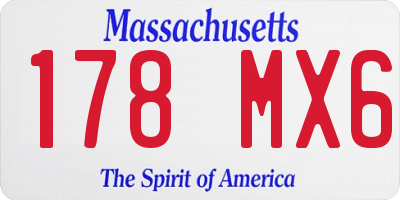 MA license plate 178MX6