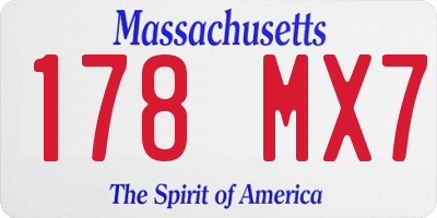 MA license plate 178MX7
