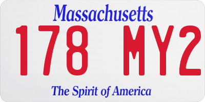 MA license plate 178MY2