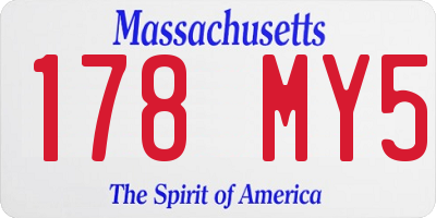 MA license plate 178MY5