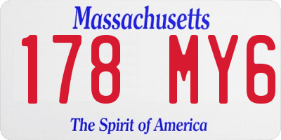 MA license plate 178MY6