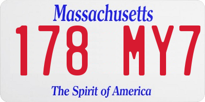 MA license plate 178MY7