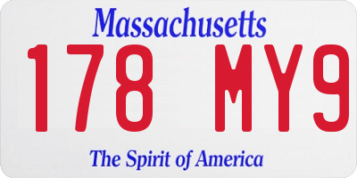 MA license plate 178MY9