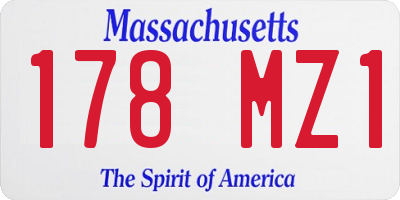 MA license plate 178MZ1