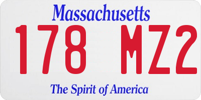 MA license plate 178MZ2