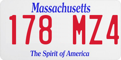 MA license plate 178MZ4