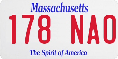 MA license plate 178NA0