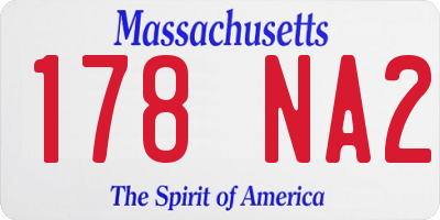 MA license plate 178NA2