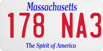 MA license plate 178NA3