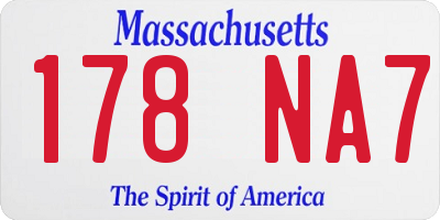 MA license plate 178NA7