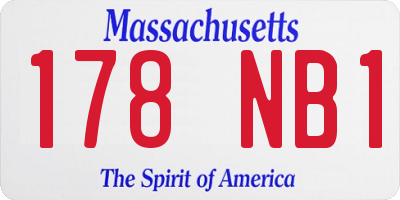 MA license plate 178NB1