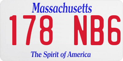 MA license plate 178NB6
