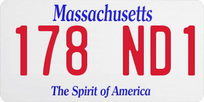 MA license plate 178ND1
