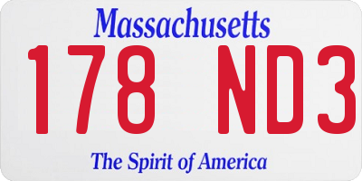 MA license plate 178ND3