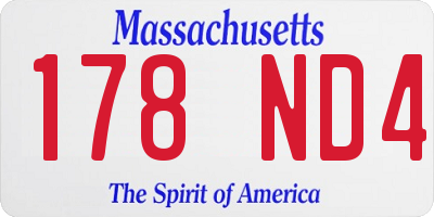 MA license plate 178ND4