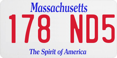 MA license plate 178ND5