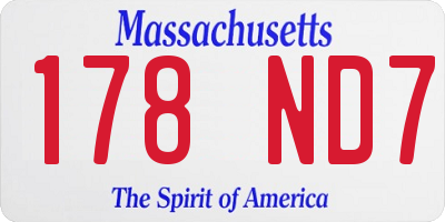 MA license plate 178ND7
