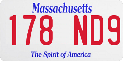 MA license plate 178ND9