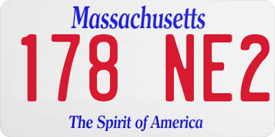 MA license plate 178NE2