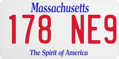 MA license plate 178NE9