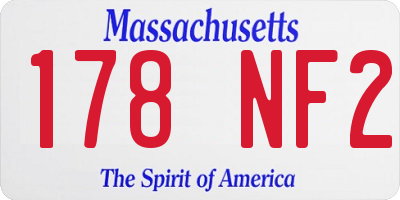 MA license plate 178NF2