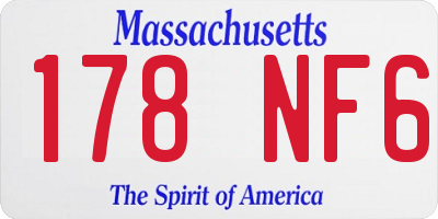 MA license plate 178NF6