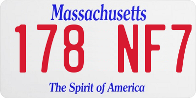 MA license plate 178NF7