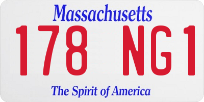 MA license plate 178NG1