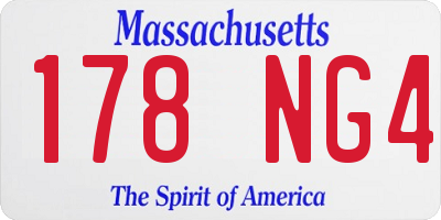 MA license plate 178NG4