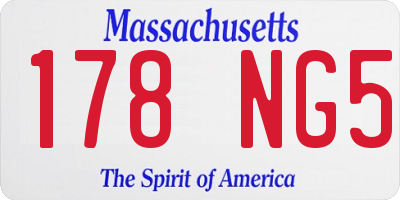 MA license plate 178NG5