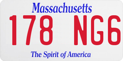 MA license plate 178NG6