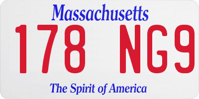 MA license plate 178NG9