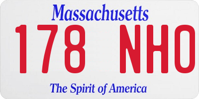 MA license plate 178NH0