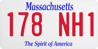 MA license plate 178NH1