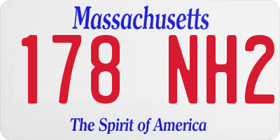 MA license plate 178NH2