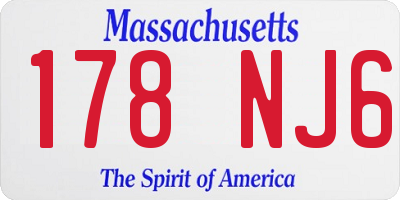 MA license plate 178NJ6