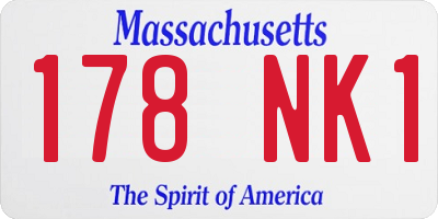 MA license plate 178NK1