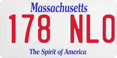 MA license plate 178NL0