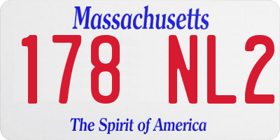 MA license plate 178NL2